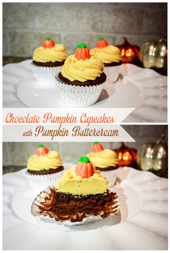 Chocolate Pumpkin Cupcakes-1